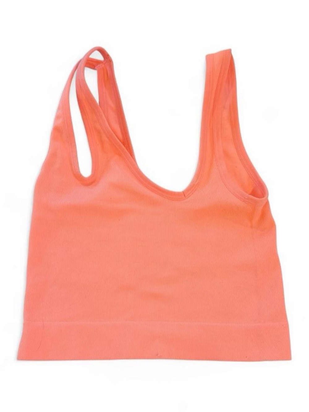 Colsie asymmetrical coral sports bralette